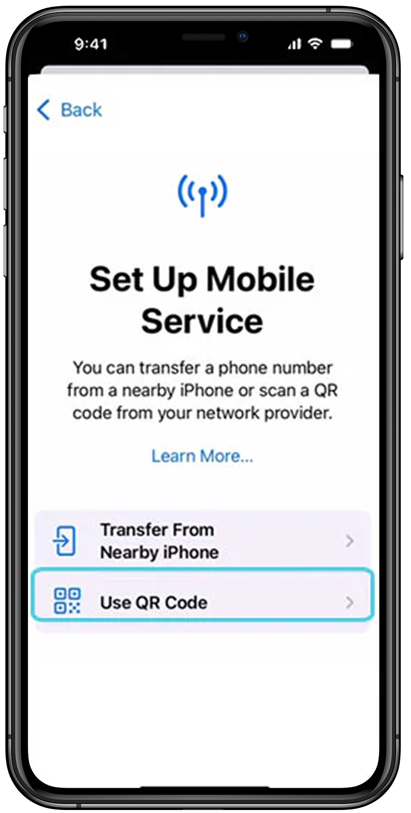 Connections Menu iPhone